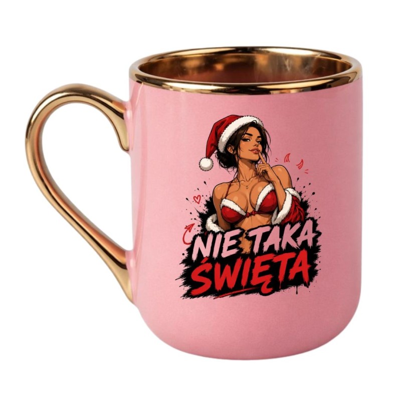 Ceramiczny kubek z humorystycznym motywem świątecznym