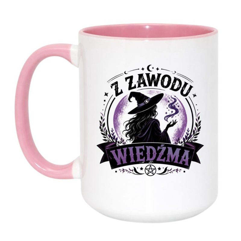 Kubek z fioletową grafiką i magicznym klimatem