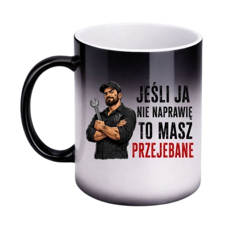 Magiczny kubek dla mechanika fachowca złotej rączki