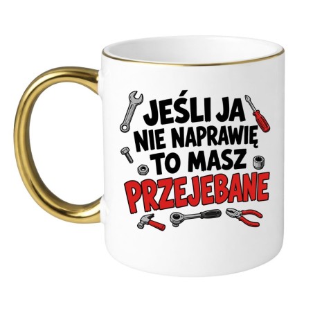 Humorystyczny kubek dla fana motoryzacji