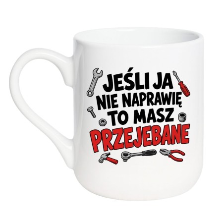 Kubek z motywem narzędzi i warsztatu