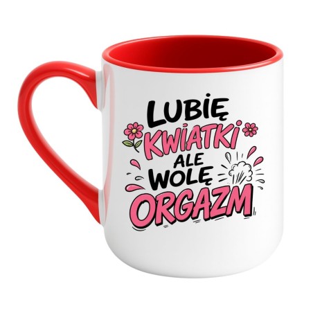 Kubek humorystyczny stojący na biurku w pracy