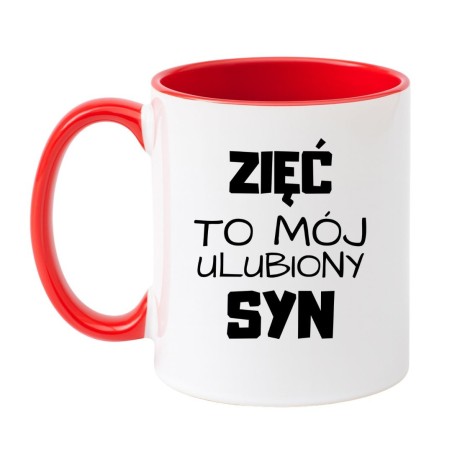 Kubek z napisem Zięć To Mój Ulubiony Syn