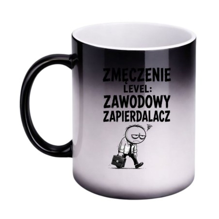 Kubek Magiczny "ZMĘCZENIE LEVEL: ZAWODOWY ZAPIERDALACZ"