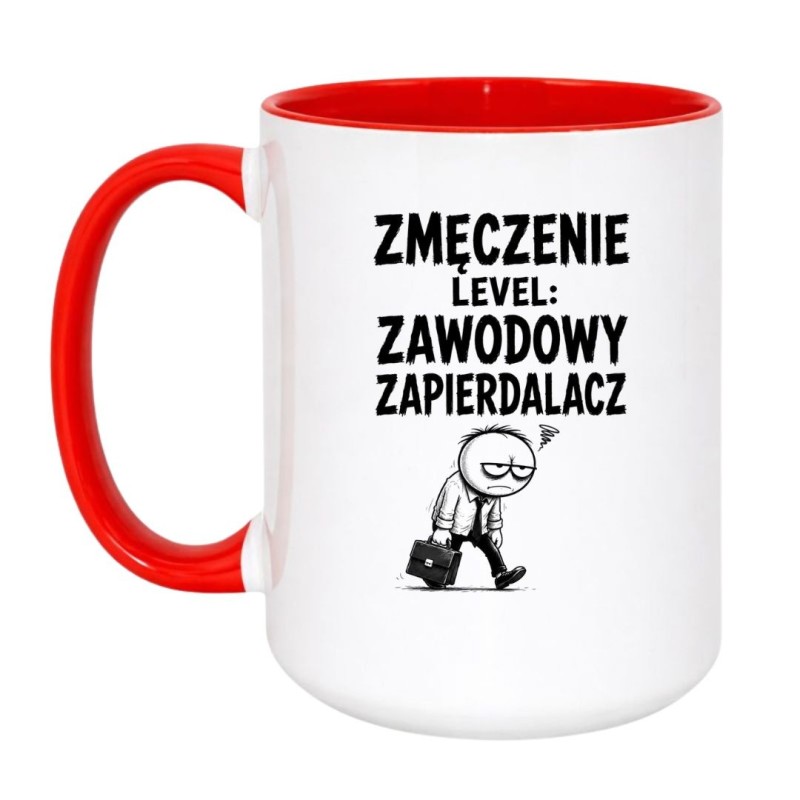 Kubek do pracy „Zmęczenie Level: Zawodowy Zapierdalacz”