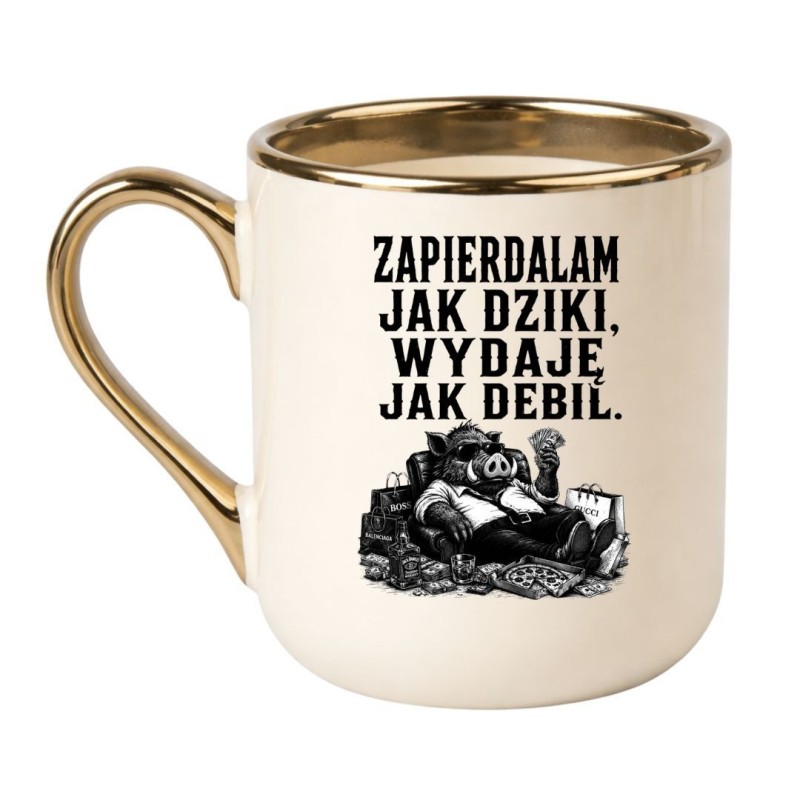 Zabawny kubek na urodziny dla zakupoholika
