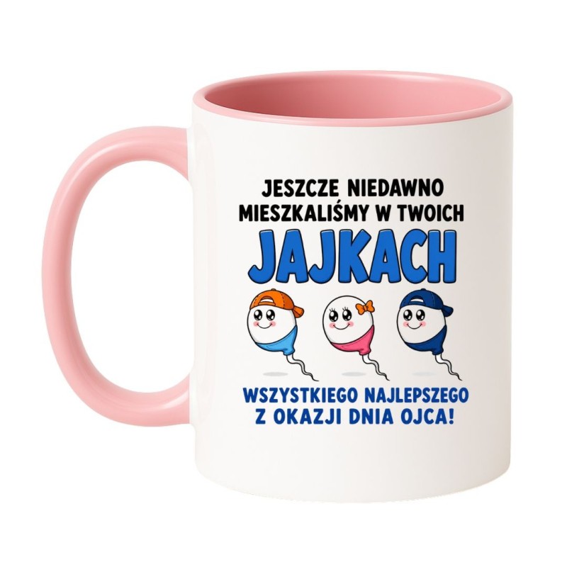 Biały kubek z humorystycznym tekstem dla ojca