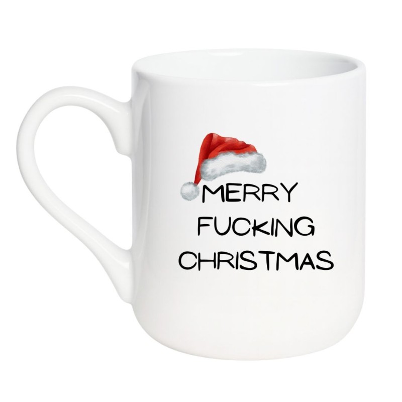 Elegancki kubek biały 330 ml Merry Fucking Christmas