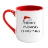 Elegancki kubek biało-czerwony 330 ml Merry Fucking Christmas