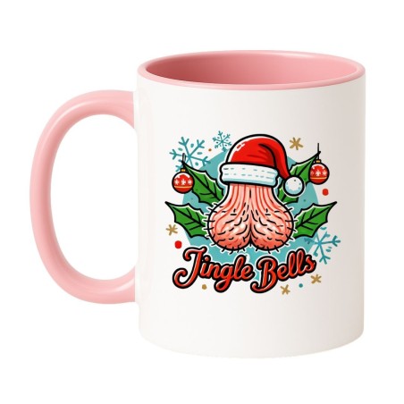 Kubek biało-czarny 330 ml Jingle Bells na prezent