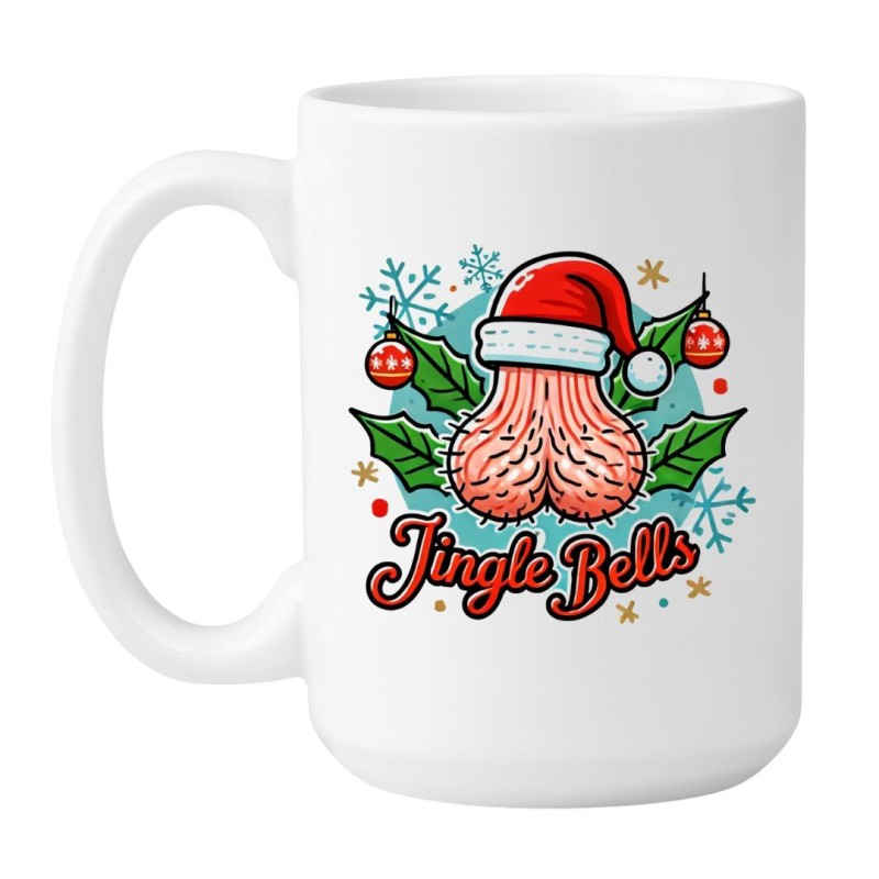 Kubek ceramiczny biały 450 ml Jingle Bells na święta