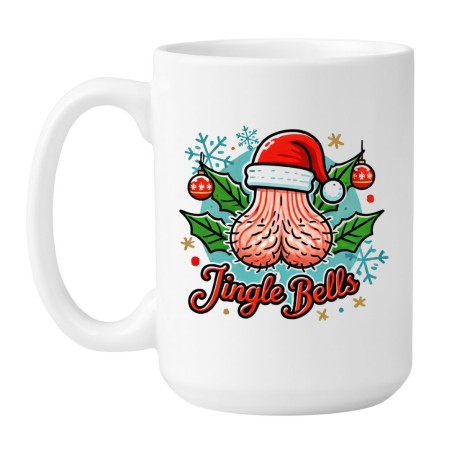 Kubek ceramiczny biały 450 ml Jingle Bells na święta