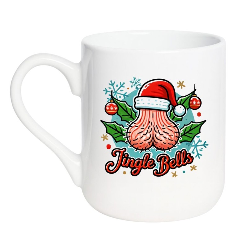 Elegancki kubek biały 330 ml Jingle Bells świąteczny
