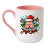 Elegancki kubek biało-różowy 330 ml Jingle Bells zabawny