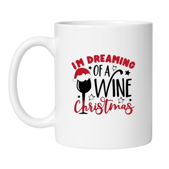 Kubek biały 330 ml Wine Christmas bożonarodzeniowy