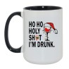 Kubek biało-czarny 450 ml Ho Ho Holy Shit I'm Drunk na Mikołajki