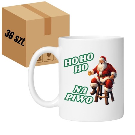 Hurtowy karton 36 sztuk kubków Ho Ho Ho na piwo świąteczne prezenty