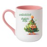 Elegancki kubek biało-różowy 330 ml O choinka! Święta idą