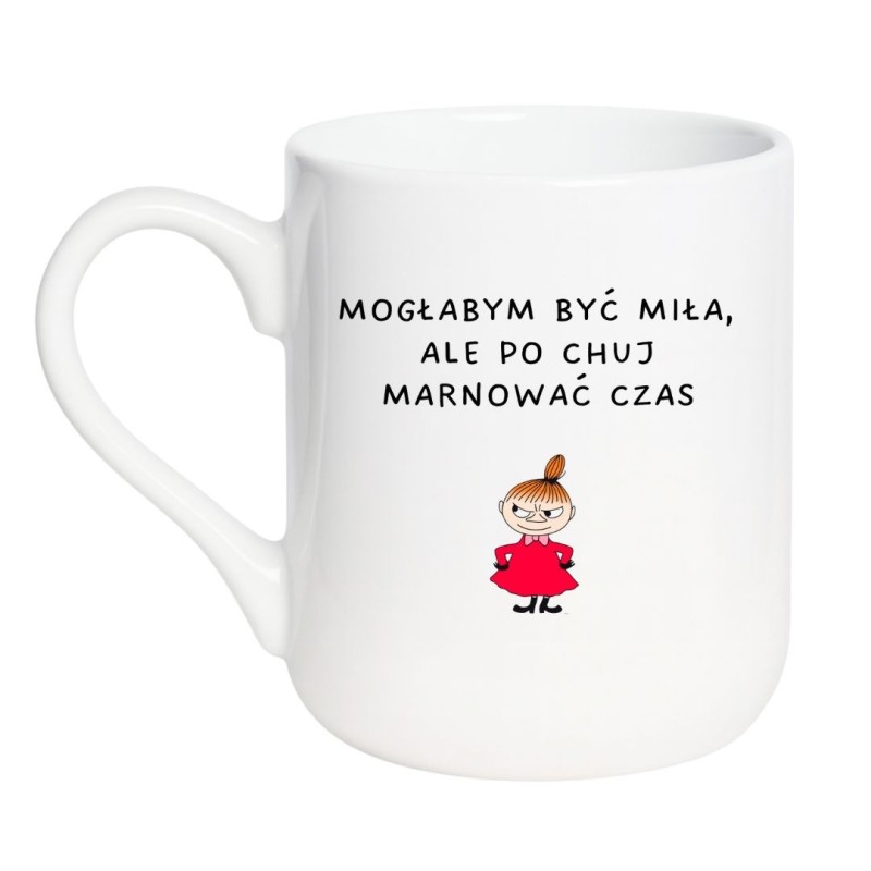 Elegancki kubek biały 330 ml Mogłabym być miła z napisem