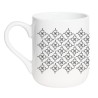 Elegancki kubek biały 330 ml z designerskim wzorem z ukrytym gestem „fuck you” w artystycznej formie.