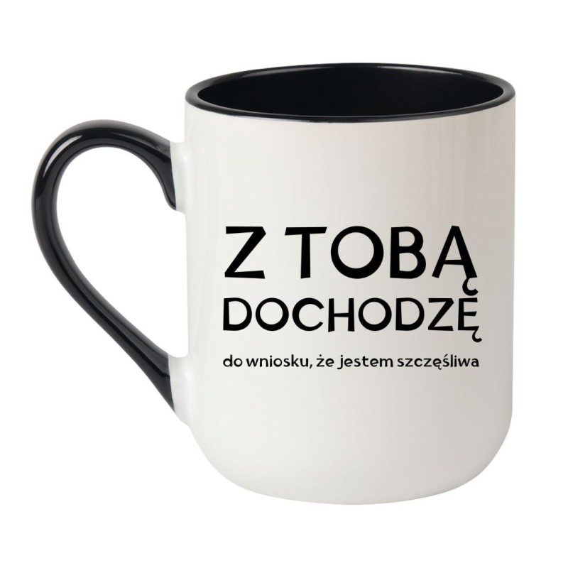 Elegancki kubek biało-czarny 330 ml śmieszny z dwuznacznym tekstem idealny na Dzień Chłopaka.