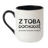 Elegancki kubek biało-czarny 330 ml śmieszny z dwuznacznym tekstem idealny na Dzień Chłopaka.