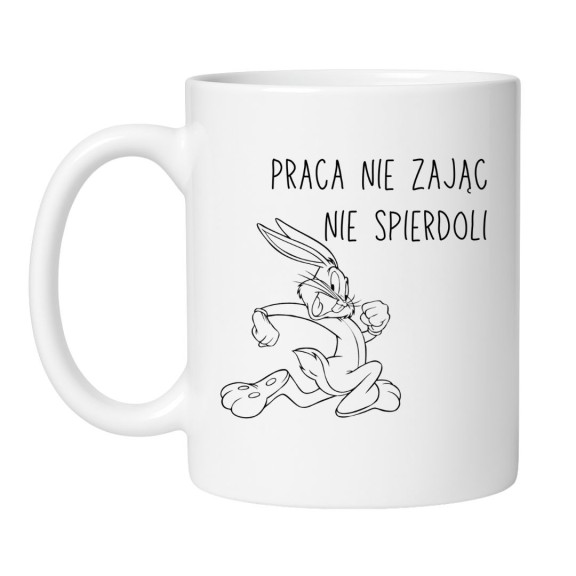 Kubek 330 ml z ironicznym tekstem – prezent do biura