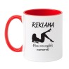 Kubek biało-czerwony 330 ml z humorystycznym tekstem i grafiką