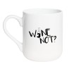 Elegancki kubek biały z napisem „Wine not?” – minimalistyczny design