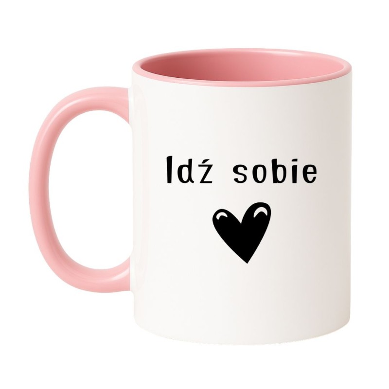 Kubek biało-różowy z zabawnym tekstem – prezent dla niej