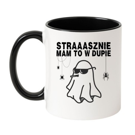 Śmieszny kubek na Halloween z nadrukiem idealny prezent dla znajomego