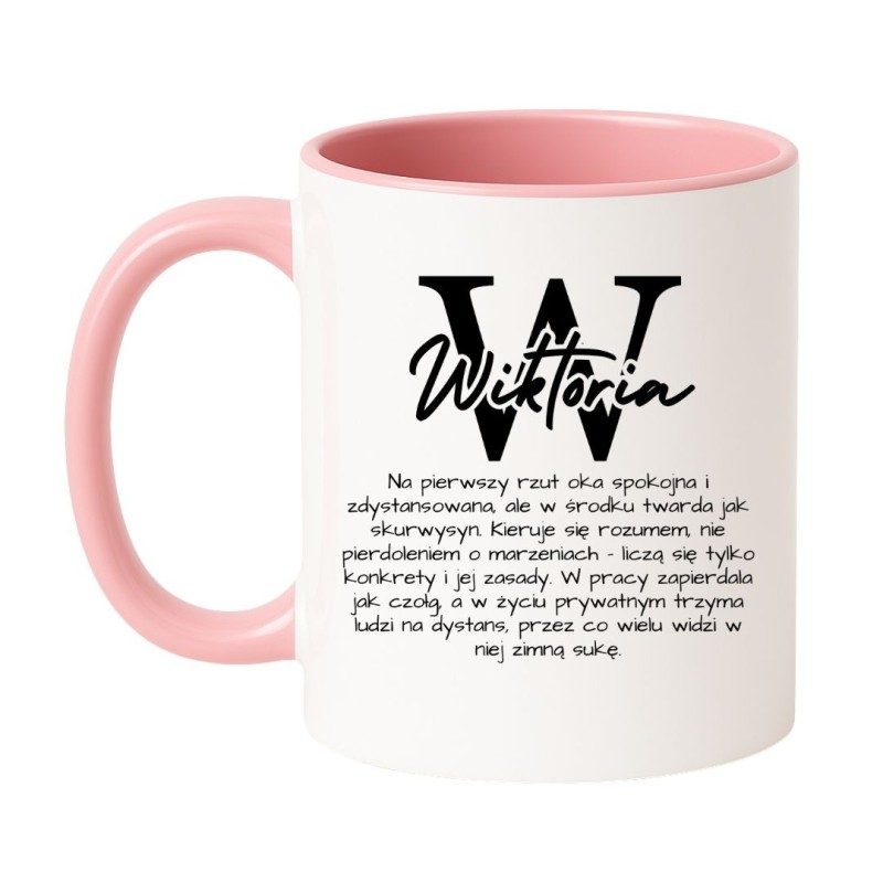 Personalizowany kubek Wiktoria z opisem charakteru