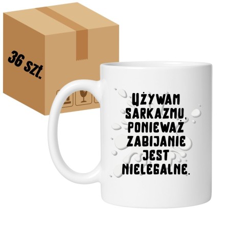 karton 36 sztuk hurt kubek z napisem o sarkazmie