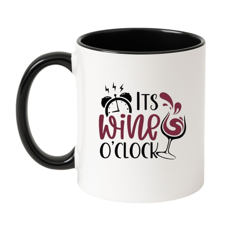 Kubek z napisem It's Wine O'Clock dla kobiet i mężczyzn