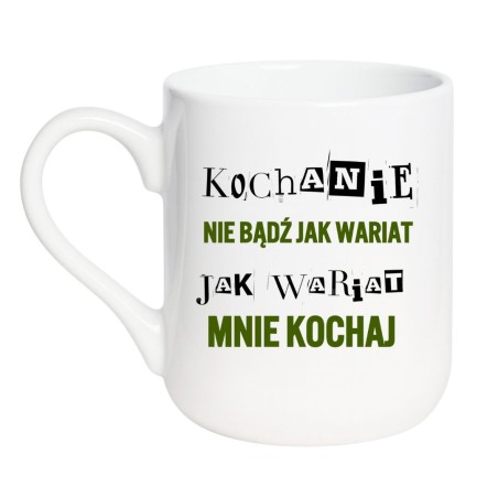 Kubek elegancki biały 330 ml z nadrukiem motywacyjnym – stylowy gadżet dla biura, praktyczny wybór na co dzień.