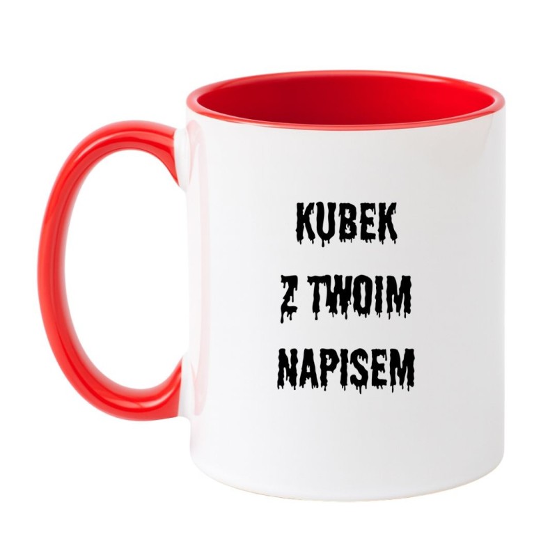 Personalizowany kubek biały – czcionka Halloween, unikalny projekt