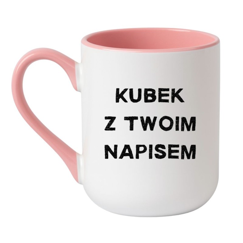 Kubek z napisem w industrialnej czcionce – idealny do biura i domu
