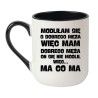 Kubek elegancki biało-czarny 330 ml ze śmiesznym napisem