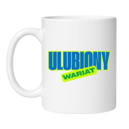Śmieszny kubek biały 330 ml z kolorowym nadrukiem – humorystyczny prezent do biura i domu, doskonały dla kawoszy.