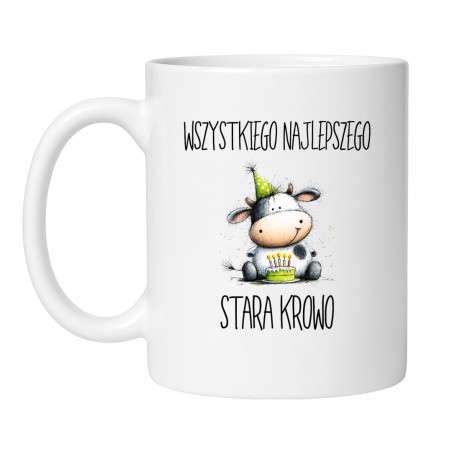 Śmieszny kubek biały 330 ml z nadrukiem humorystycznym – idealny śmieszny prezent urodzinowy, świetny do biura.