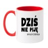 Kubek biało-czerwony 330 ml ze śmiesznym napisem – humorystyczny prezent, świetny wybór dla miłośników herbaty.