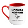 Kubek elegancki biało-czerwony 330 ml ze śmiesznym nadrukiem – kubek dla fanów kawy z dystansem, sprawdź bestseller.