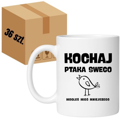 Kubek biały 330 ml z nadrukiem bez cenzury – zestaw 36 sztuk HURT, humorystyczne kubki do sprzedaży detalicznej.