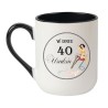 Kubek elegancki biało-czarny 330 ml z nadrukiem na 40-tkę – elegancki prezent dla koleżanki, sprawdź bestseller.