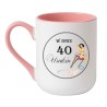 Kubek elegancki biało-różowy 330 ml z grafiką urodzinową – kobiecy kubek z klasą, świetny upominek do biura.