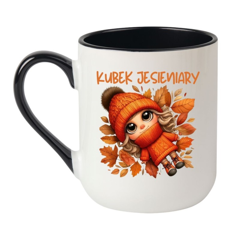 Kubek elegancki biało-czarny 330 ml z motywem jesieni – elegancki kubek z grafiką, idealny dodatek do kuchni.