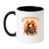 Kubek biało-czarny 330 ml z motywem jesiennym – stylowy wybór dla kawoszy, świetny upominek do biura.