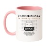 Kubek biało-różowy 330 ml z nadrukiem bez cenzury – zabawny gadżet dla przyjaciółki z biura, must-have do kawy.