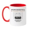 Kubek biało-czerwony 330 ml ze śmiesznym napisem – idealny do biura lub domu, doskonały prezent dla znajomego.