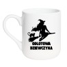 Kubek elegancki biały 330 ml z humorystycznym motywem – odlotowa dziewczyna na miotle, sprawdź bestseller.